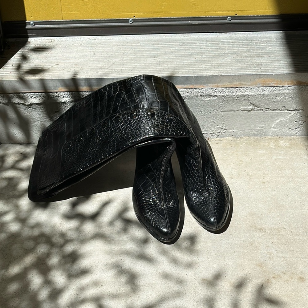 Tall Black Snakeskin Boots!